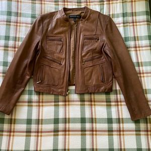 Kenneth Cole Women’s Leather Jacket| Color Brown